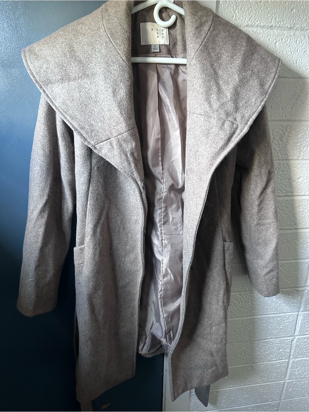 a new day Taupe Wide Collar Trench Coat
